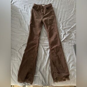 Stylish Women's Corduroy Pants - Brown